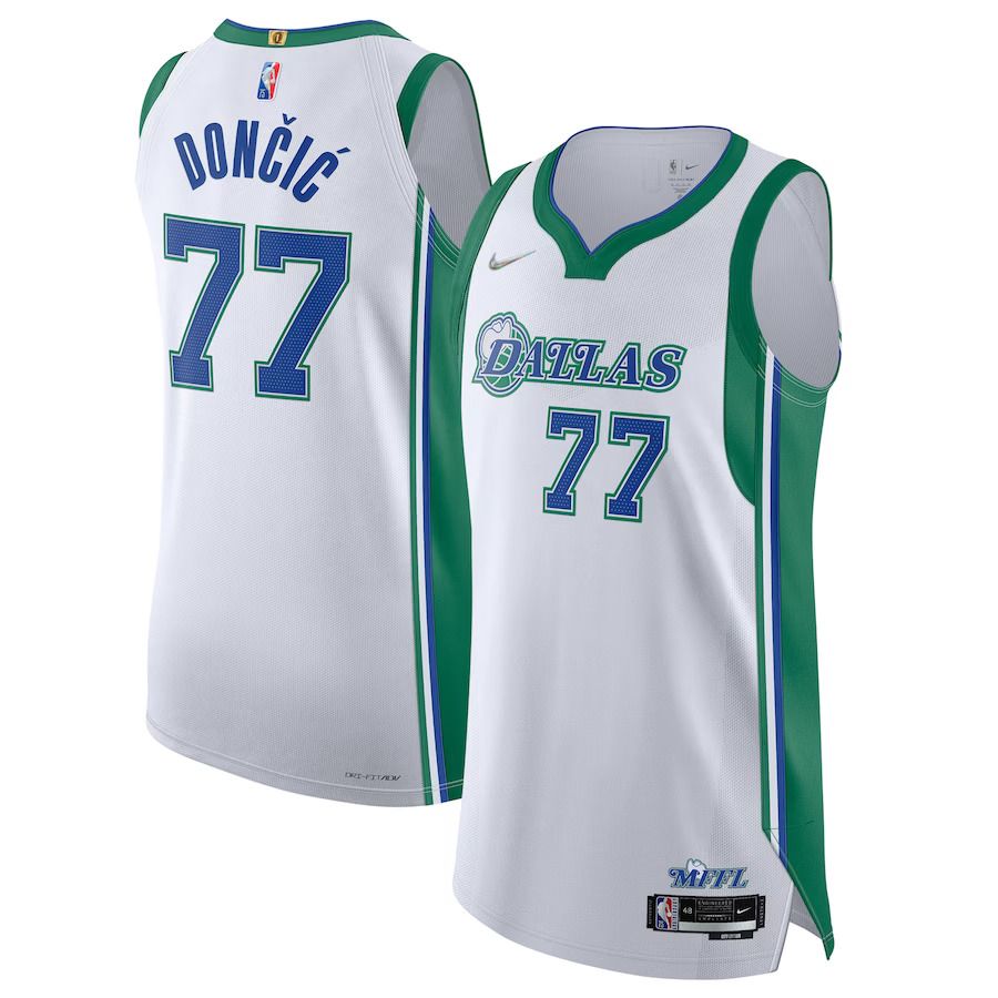 Men Dallas Mavericks 77 Luka Doncic Nike White City Edition Authentic Player NBA Jersey